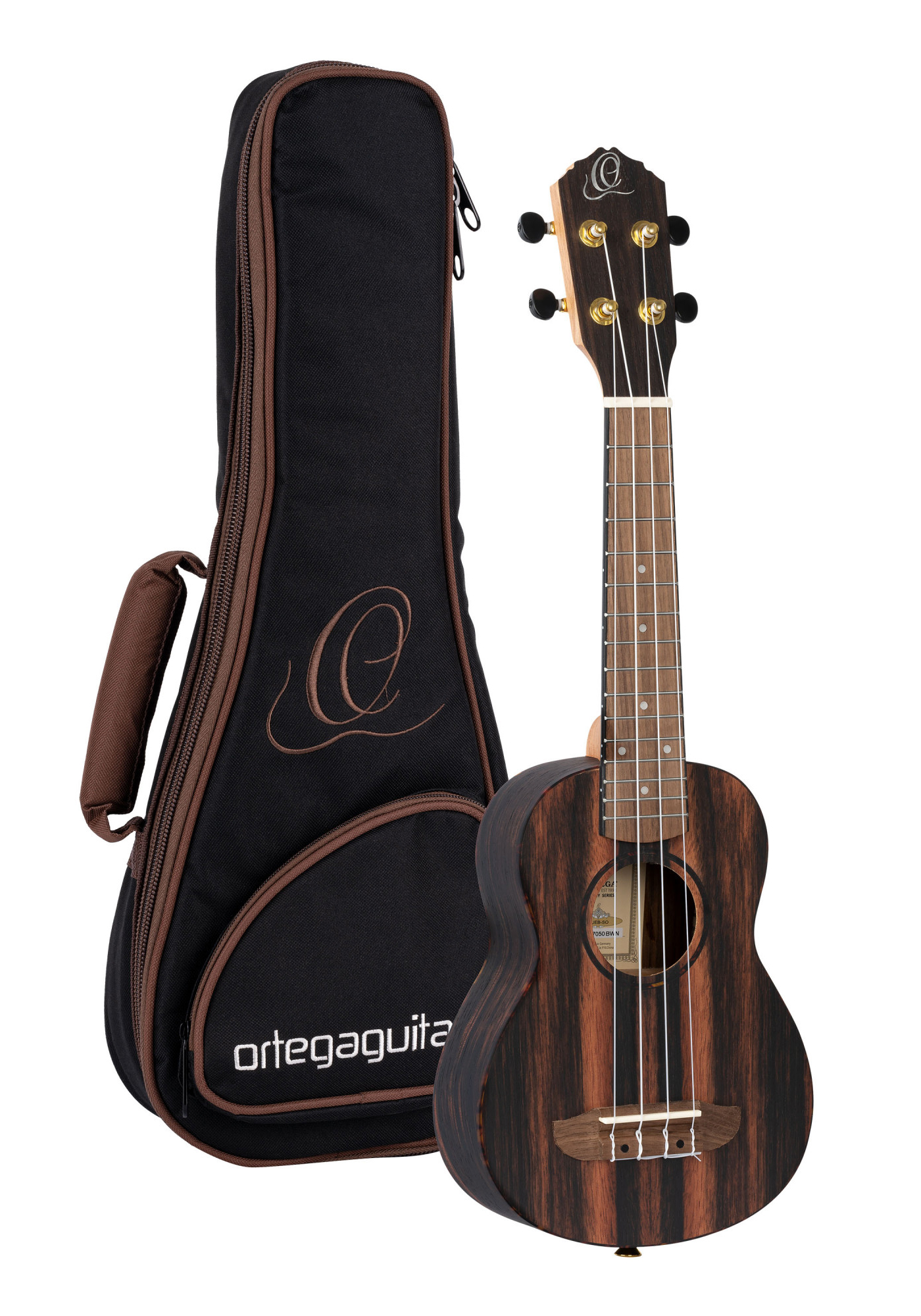 Ortega Sopranukulele RUEB-SO Massivdecke, inkl. Bag