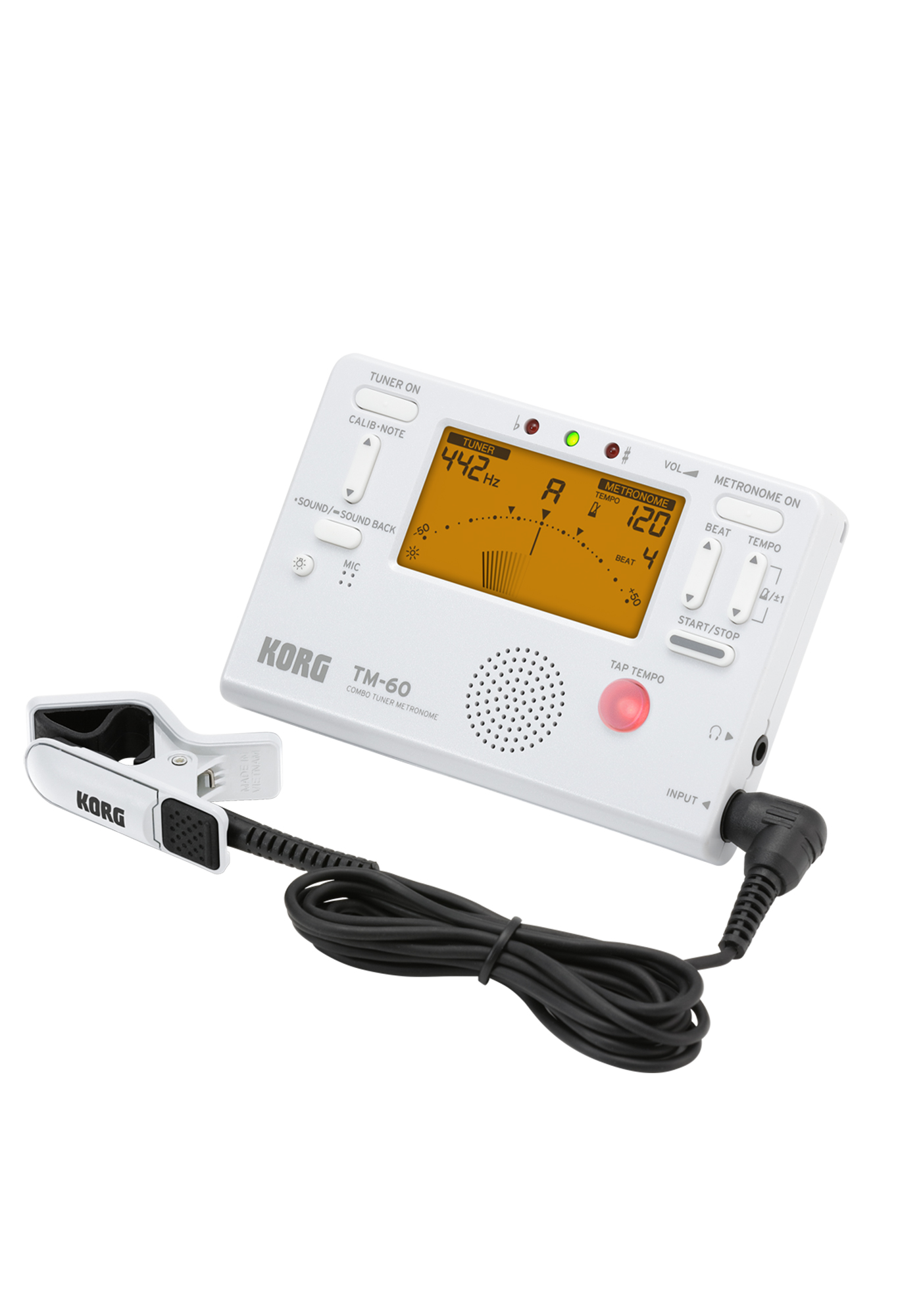 KORG Metronome, Tuner, TM-60, incl. CM300, white