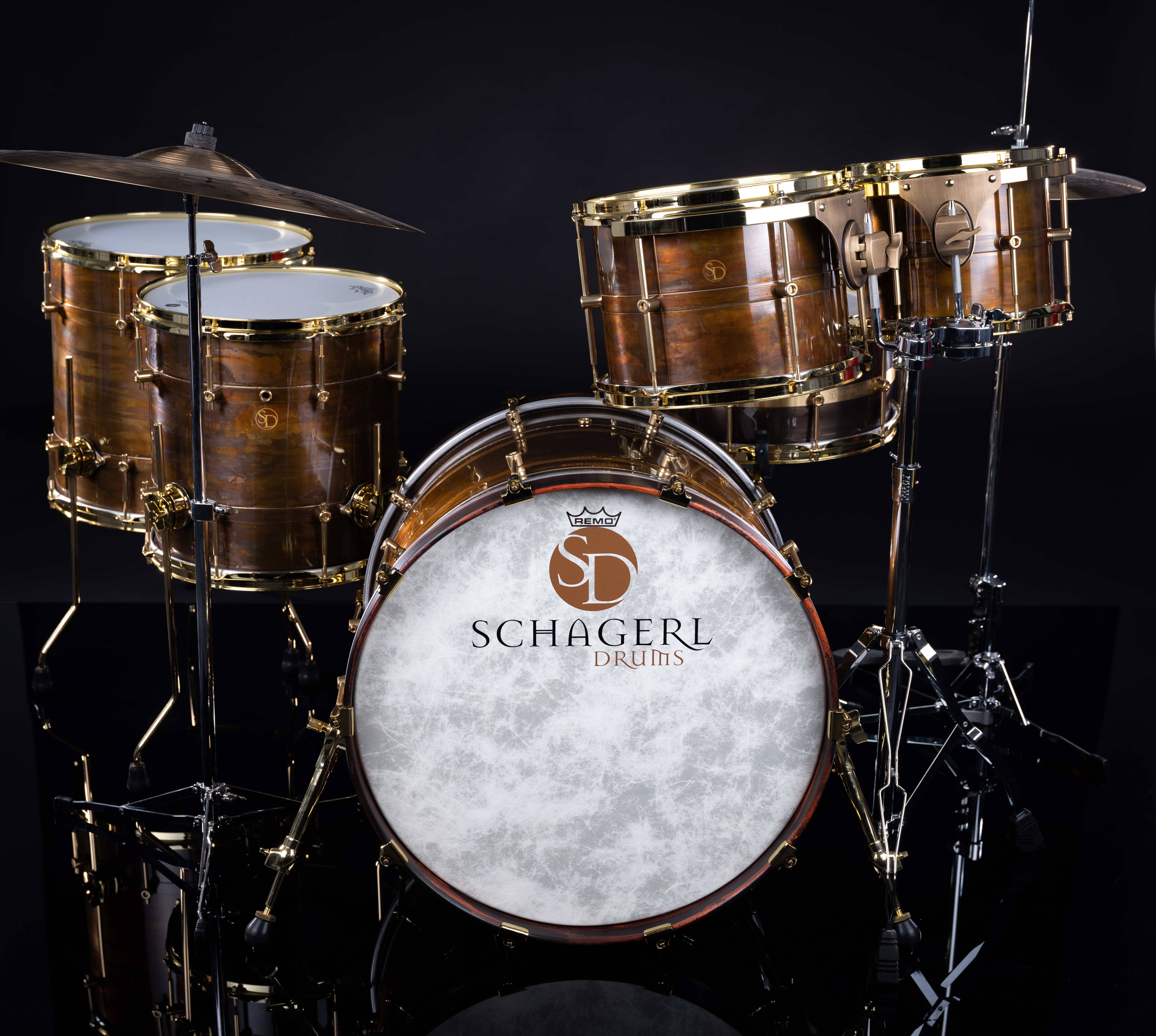 Schagerl Drum Kit 22/16/14/ 12/10 DARK VINTAGE/GOLD