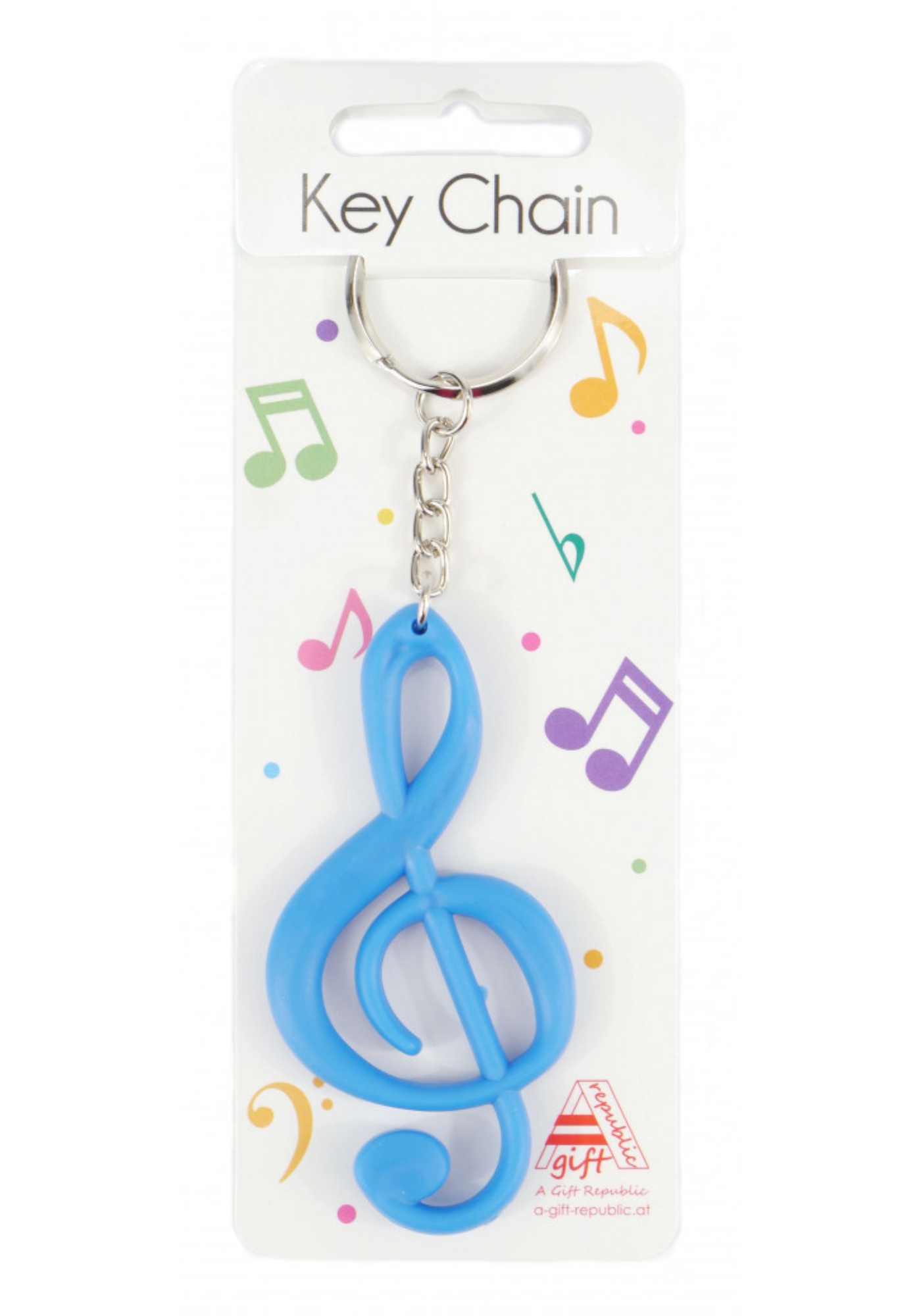 Keyring Treble Clef blue