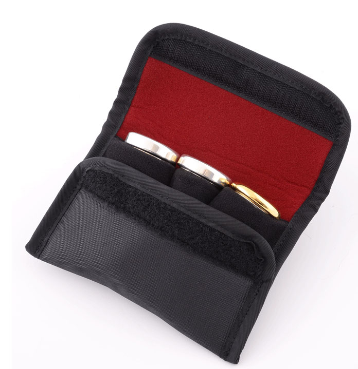 JK mouthpiece pouch for 3 trombone mouthpieces, black