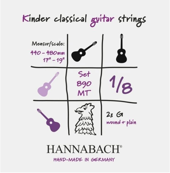 Hannabach Kindergitarrensaitensatz 1/8, 44-48 cm