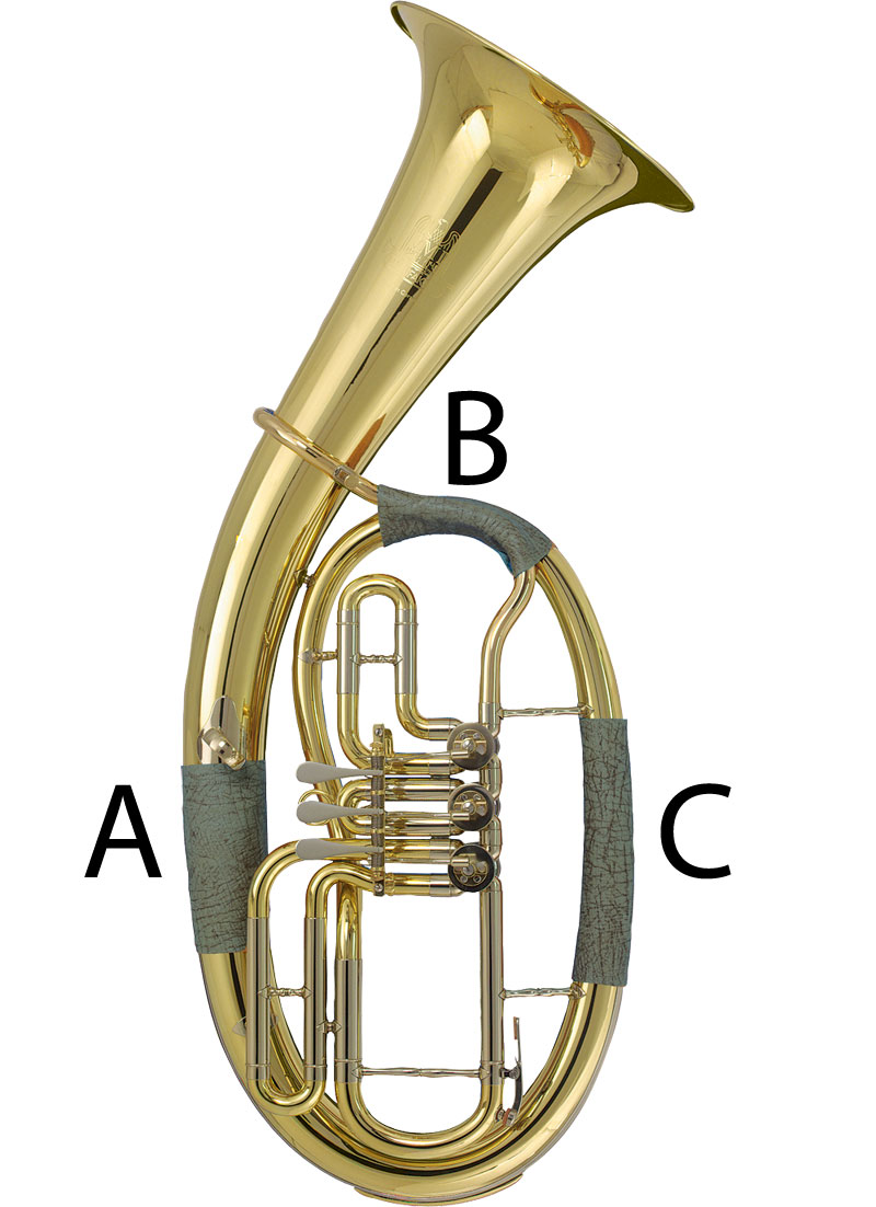 Hand Protect for Baritone, Part A, leather, string fastener