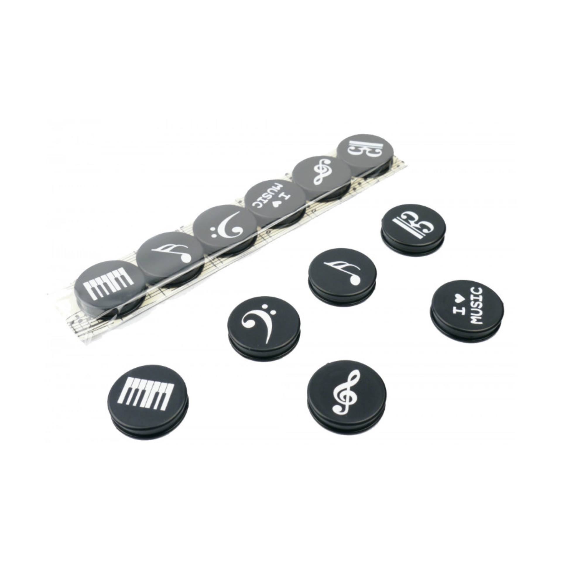 Magnet set with musical designs, 6 pieces