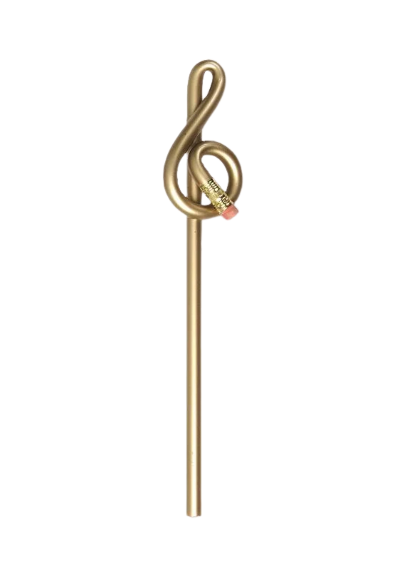 Pencil treble clef gold - shaped