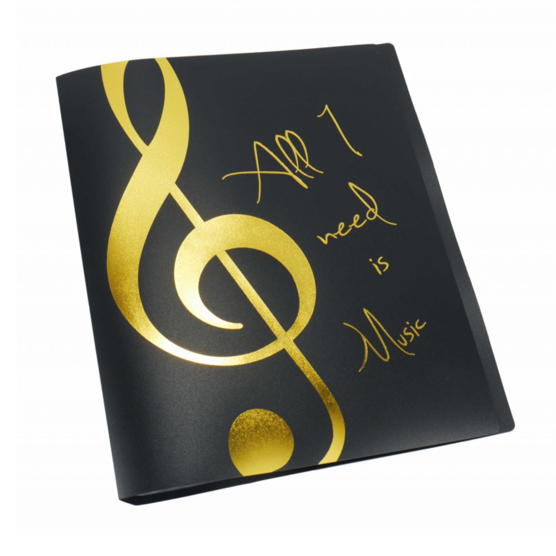 Display book “All I need is Music” black/gold A4 20 covers
