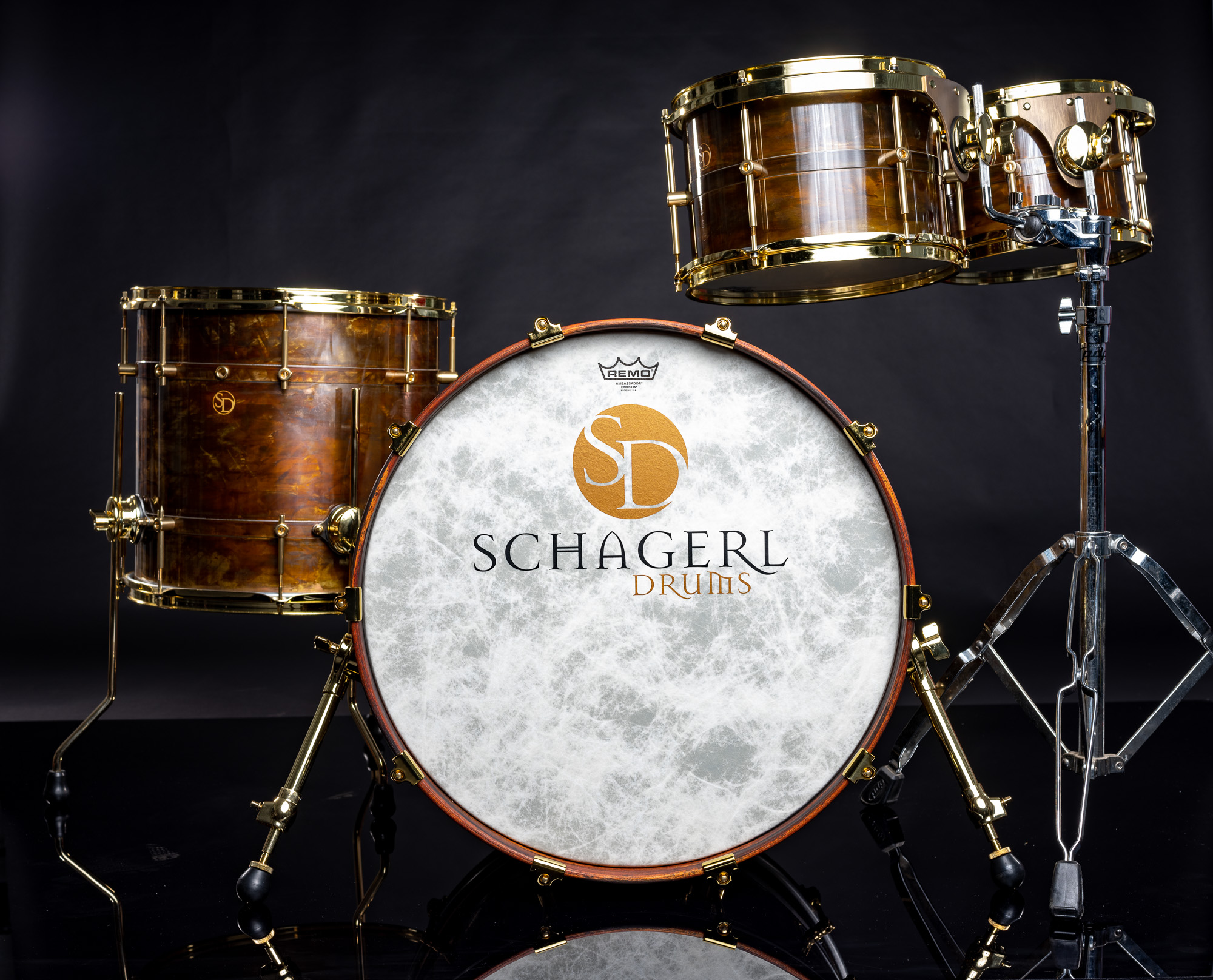 Schagerl Drum Kit  20/14/12/10  DARK VINTAGE / Gold